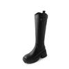 8cm salto alto plano chão ~ Maillard aumentou botas de cavaleiro de sola grossa 2024 botas de salto alto de boca em V de salto grosso para mulheres