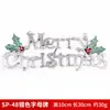 Tarjeta de Navidad feliz con letras en inglés MerryChristmas Decoraciones de árbol de Navidad adornos Accesorios de Navidad