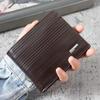 Cartera de negocios nueva de comercio exterior para hombre, tendencia de moda, monedero corto con cremallera y múltiples tarjetas para hombre.