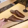 Pantuflas Cerradas de Piel de Oveja de Primera Capa para Mujer, Nuevo Estilo Verano 2026, Zapatos sin Cordones Cuadrados Tejidos de Cuero Genuino para Exteriores