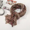 Bufanda Twist de Primavera y Otoño Plisada Simple Combinable Bufanda de Seda Estilo Coreano Comercio Exterior Chal Floral Bufanda de Hilo Bali Bufanda para Mujer