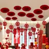 Decorações Penduradas com o Caractere da Felicidade Dupla Conjunto de Decoração para Quarto de Casamento Decorações de Teto Cerimônia de Casamento Ventiladores de Papel para Quarto Masculino e Feminino Teto da Sala de Estar