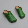 Pantuflas Baotou para Mujer, Calzado de Verano para Exterior, Moda Retro Tendencia 2026 Zapatos Casuales Hechos a Mano, Piel Suave, Suela Suave Zapatos Pequeños de Cuero