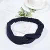 Diadema Cruzada para Lavado Facial de Mujer Estilo Coreano Diadema Elástica de Costilla de Luna Color Sólido para Yoga Deportes Diadema para Maquillaje