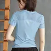 Novo modelo de blusa top para esportes de corrida, roupa de yoga para mulheres, verão ao ar livre, corrida matinal profissional, roupa fitness, secagem rápida