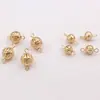 Pendientes Colgantes Clásicos de Cobre Puro de 8 mm Huecos con Exquisita Flor y Bola, Accesorios para Joyería DIY con Cuentas, Materiales para Pasadores y Adornos para el Cabello