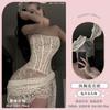 Vestido Tubinho Sexy de Renda com Alça Fina e Tela para Mulheres, Vestido Curto Bodycon Estilo Puro Desejo
