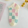 Calcetines de mujer de primavera y verano, finos, cortos, de tubo, color caramelo, con estampado oscuro, a cuadros, estilo universitario, bonitos, estilo Joker, venta al por mayor