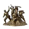 Fabricante Original Escultura Figura de Bronce Fundido Paisaje del Campus Escultura del Ejército de la Octava Ruta Escultura Temática Cultura Roja Procesamiento