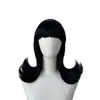 Peluca negra abatible estilo europeo y americano de AliExpress, peluca vintage con forma de campana, postizo de pelo sintético, cosplay de Halloween, stock de fábrica