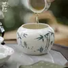 Cinza de Planta Moji Pintado à Mão Jianshui Acessórios para Cerimônia do Chá Cerâmica Tanque de Água Residual para Lavar o Chá Bambu Doméstico Bolsa de Água Grande Enfeites