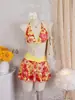 Europeu e Americano Ins Sexy Lingerie Ultraleve Sutiã com Alças Sem Aro Ultraleve Decote Halter Maiô Justo Dividido Três Peças