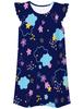 Europeu e Americano Transfronteiriço Nuvem Quente Estrela Mini Flor Família Impressão Digital 3D Meninas Verão Manga Voadora Camisola