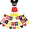 Decoración Suministros Banner Topper para Pastel Set Decoración Festiva Diseño Fiesta de Cumpleaños de Bebé Mickey