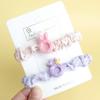 Nuevo Anillo para el Cabello de Rosquilla de Dibujos Animados, Lazo de Intestino Delgado, Verano Fresco, Corazón de Niña Dulce, Cuerda para el Cabello de Niños, Banda de Goma Plisada