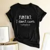 Datos Interesantes: No me importa el estampado. Camiseta para Mujer, Manga Corta, Cuello Redondo, Corte Holgado, Top para Mujer, Ropa Casual de Verano