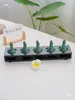 Botella de Perfume, Recipiente para Aceites Esenciales, Cuenco para Aceites Esenciales, Botella de Aceite Esencial con Forma de Hoja, Bandeja de Madera, Herramientas de Masaje para Spa, para Uso en Salones de Belleza