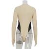 Comercio Exterior Mujer Otoño Nuevo Cuello Redondo Manga Larga Costura de Malla Entallada Elegante Top Ajustado Cintura Alta Todo en Uno