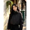 Nueva Chaqueta Corta de Algodón con Cuello Alto Talla Grande para Mujer Otoño/Invierno 2026, Moda Coreana Casual Cálida Versátil Tendencia Abrigo