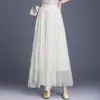 Falda plisada irregular para mujer 2026 Otoño/Invierno Nueva Falda larga de cintura alta que cubre la cadera Malla de moda Versátil Falda acampanada