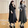 Conjunto de Dos Piezas para Maternidad Otoño/Invierno 2026: Top de Punto Francés Básico + Vestido Chaleco de Lana Retro para Maternidad