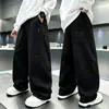 Pantalones holgados de pierna ancha para niños, pantalones largos casuales y elegantes para primavera y otoño, pantalones cargo de moda para niños mayores, estilos en blanco y negro para otoño