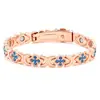 Pulsera Magnética Popular Transfronteriza Europea y Americana, Elegante Aleación de Trébol de Lujo Ligero Incrustada con Diamantes, Pulsera Magnética de Una Fila para Mujer