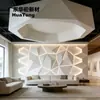 Showroom de Luxo Leve Componentes Geométricos de Gesso Escada Polígono Fibra de Vidro Reforçada Parede de Fundo de Gesso à Prova de Umidade
