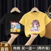 Camiseta de Verano para Niñas 2025 Nuevo Estilo Estilo Infantil Estilo Coreano Camiseta de Verano de Manga Corta para Niñas Algodón Puro t Top Holgado