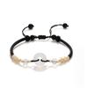Pulsera de Jade Blanco Cristal Piedra Semipreciosa Hebilla Ping An Trendy Cuentas de Transferencia Diseño Nicho Retro Tejida Cuerda Negra