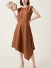 Vestido Irregular sin Mangas para Mujer, Gama Alta, Corte Holgado, Adelgazante, Tallas Grandes, Mismo Estilo que Issey Miyake, Ropa de Mujer Plisada