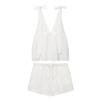 Aliexpress Venta al por mayor de comercio exterior Verano 2025 Nuevo Top de mujer con lazo Pantalones cortos de tirantes Traje casual de moda