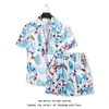 Conjunto de camisa floral de manga corta y shorts para hombre, atuendo casual y elegante de dos piezas para vacaciones en la playa junto al mar, top holgado