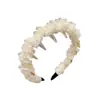Aro para Cabelo com Renda Plissada de Malha e Contas Feminino 2025 Novo Gaiola de Cabelo Prensado Topo Craniano Alto Lavar Rosto Faixa de Cabelo Acessório de Cabeça Pacote de Cabelo