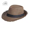 Sombrero de ala ancha de moda estilo coreano para mujer, Sombrero de paja de ala ancha para protección solar de verano de color liso, Sombrero de playa, Sombrero Jazz para hombre