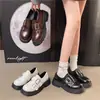 Zapatos de Cuero Pequeños de Suela Gruesa Estilo Retro Francés Mary Jane para Mujer Par con Falda de Punta Redonda 2026 Negros Nuevos Mocasines Otoño