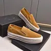 Novos Sapatos Casuais Masculinos P's em Couro Genuíno, Bico Redondo, Cano Baixo, Mocassins Respiráveis, Couro Bovino de Primeira Camada, Slip-On, Versátil para Negócios