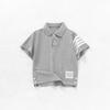 Camiseta Polo de Manga Corta para Niños Tops con Cuello para Niños Verano 2026 Nuevo Estilo Coreano Ropa para Niños Delgada de Media Manga