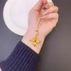 Collar con colgante de oro de arena de Vietnam, estilo nacional, incrustado con diamante mágico, diseño de mortero, sensación de larga duración, no se decolora, primera joyería al por mayor