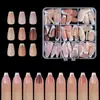 Manicure Francesa Exclusivo Transfronteiriço Cor Mista Pontas de Unha Francesa Adesivos de Unha Usáveis Francesa Versátil Atacado Cor Nude Novo Estilo