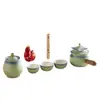 Juego de Té Portátil para Viaje con una Tetera y Tres Tazas Cerámicas de Preparación Rápida, Caja de Regalo de Juego de Té Kung Fu, Regalo Souvenir