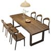 Mesa de comedor y silla de madera maciza para casa de familia, combinación de sala de estar, mesa de comedor para varias personas, mesa larga nórdica de troncos, mesa de comedor de madera maciza con silla