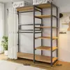 Armario de Montaje Sencillo, Gabinete de Entrada, Perchero Metálico para el Hogar en el Dormitorio, Armario para Habitación de Alquiler, Armario Pequeño para Dormitorio