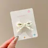 Grampo de cabelo elegante com bolinhas estilo coreano para franja, presilha lateral floral de luxo leve, acessório de cabelo tipo bobby pin