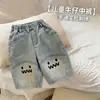 Pantalones de Mezclilla de Verano para Niños y Niñas, Elegantes Pantalones Cortos de Moda Coreana Bordados con Dibujos, Delgados y a la Moda