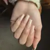 Parches de Uñas Postizas de Color Sólido de Longitud Media Estilo Europeo y Americano, Arte de Uñas Simple Blanco a la Moda, Uñas Portátiles, Piezas de Uñas Portátiles