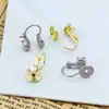 Convertidor de Clip para Oreja de Disco de Espiral Antimosquitos Sin Perforar Incrustado con Zirconia Perla Accesorios para Pendientes Pendientes Sin Perforar DIY Personalización