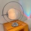 Itália 1970 mesa de arte giratória medieval lâmpada de mesa vintage vintage Vidro Lua sala de estar quarto luminária de cabeceira