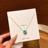 Collar Colgante de Piedra Natural de Alto Gama Estilo Coreano para Mujer, Chapado en Oro, Cadena de Clavícula de Acero de Titanio de Moda y Elegante