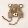 Gorro de Bebé Lindo Súper Adorable Unisex para Bebés y Niños Gorro de Lana Tejido Otoño Invierno Gorro Engrosado con Protección para las Orejas